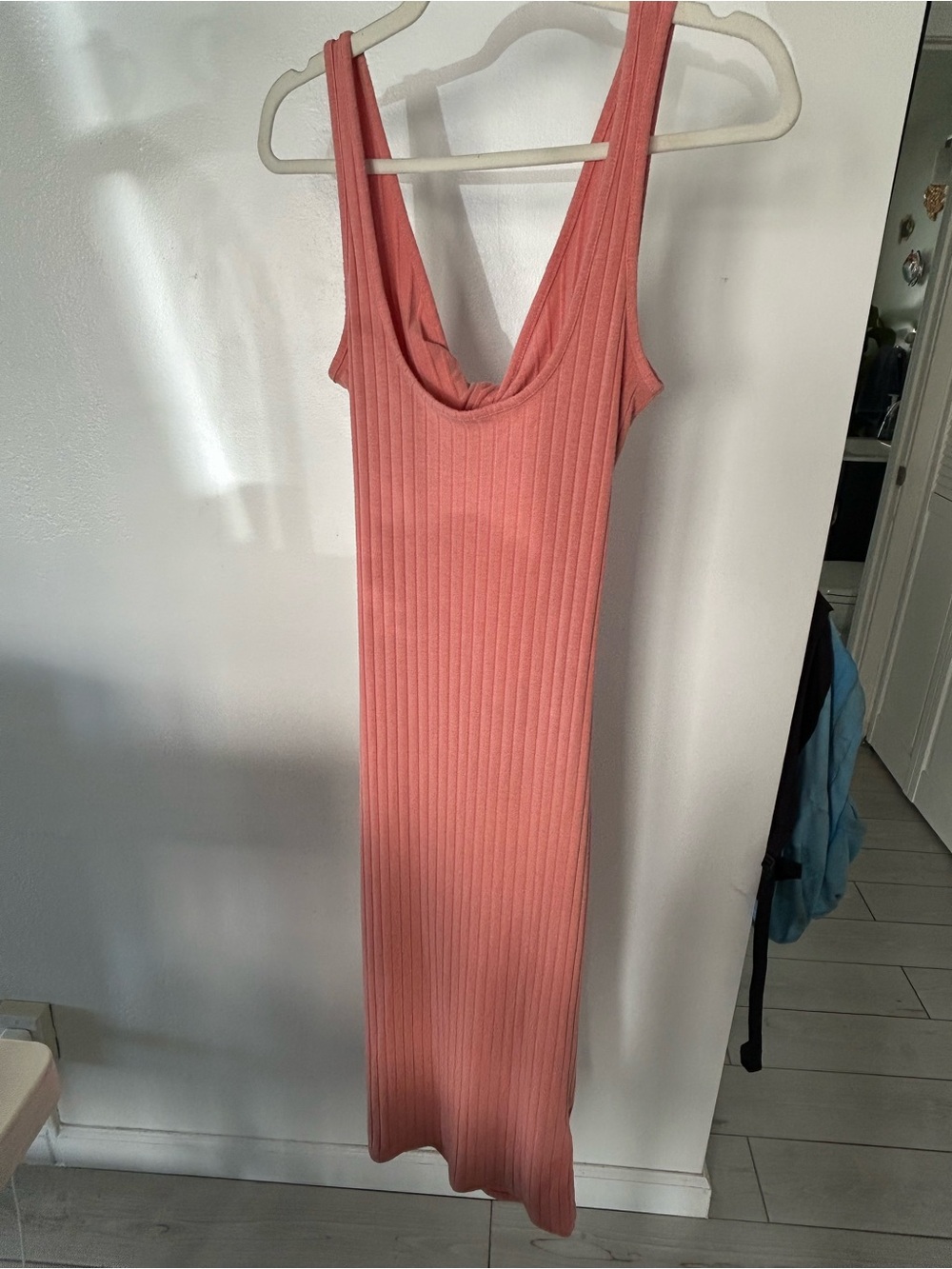 Billabong Ribbed Maxi Dress in Coral